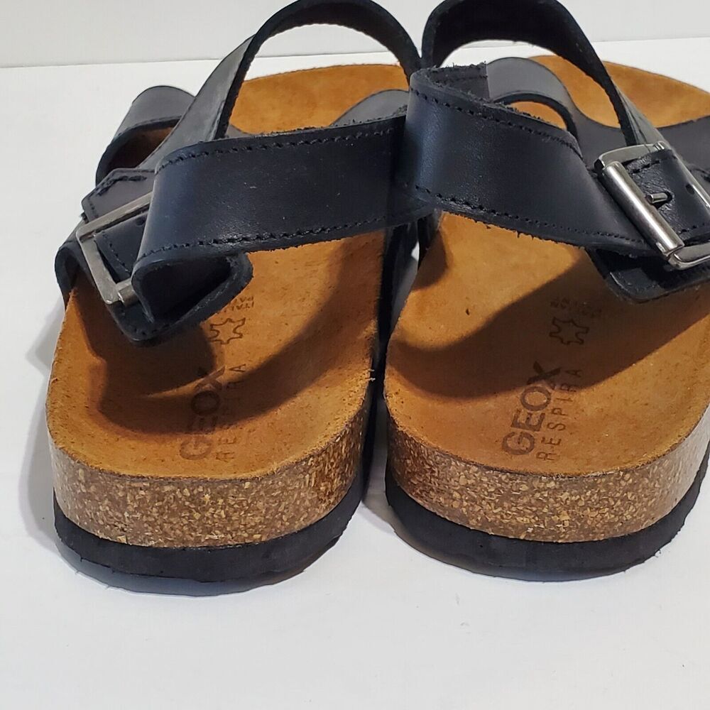 GEOX Mens Size 45/12 Respira 3 Strap Sandals Leather Cork insole Italy LkNw‎ - Picture 7 of 8